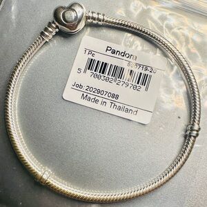 20cm Pandora Moments Heart & Snake Chain Bracelet 925 ALE Sterling Silver 7.9”